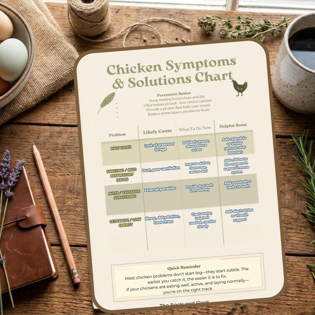 Quick Fix Guide Chicken Health Quick Fix Guide Printable - Etsy