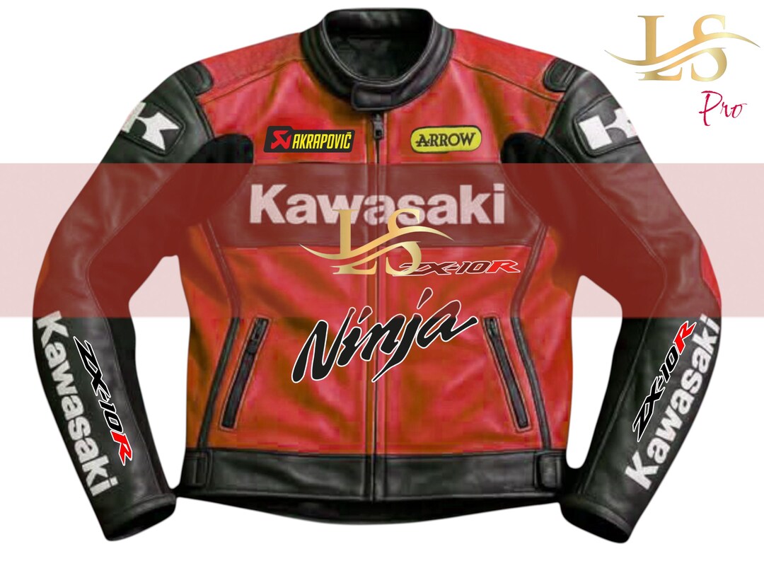 Kawasaki Ninja ZX10R Leather Biker Jacket - Cowhide Racing Jacket