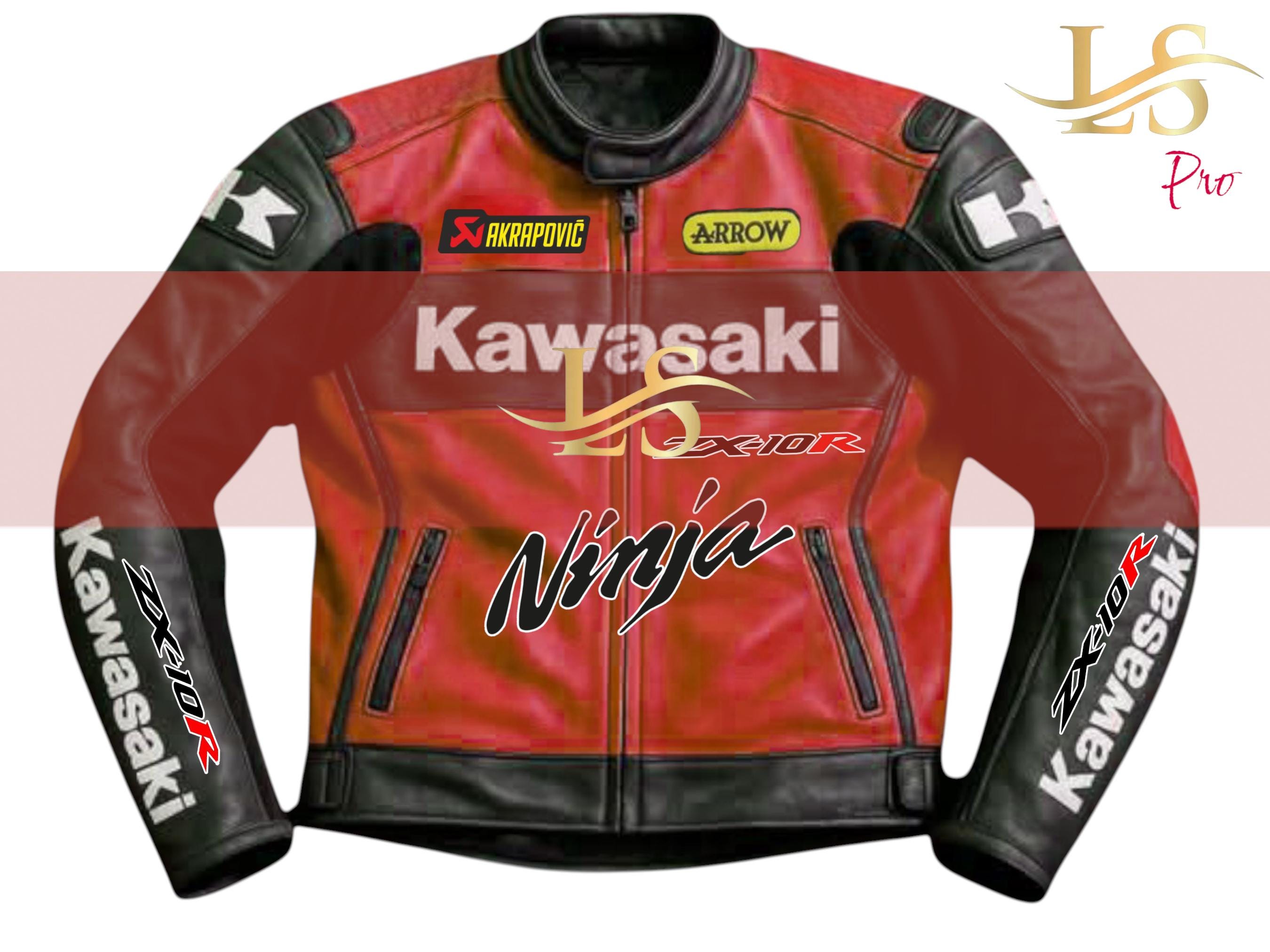 Kawasaki Ninja ZX10R Leather Biker Jacket - Cowhide Racing Jacket