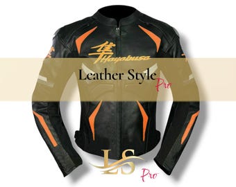 Jaqueta de couro bovino para motociclismo Suzuki Hayabusa