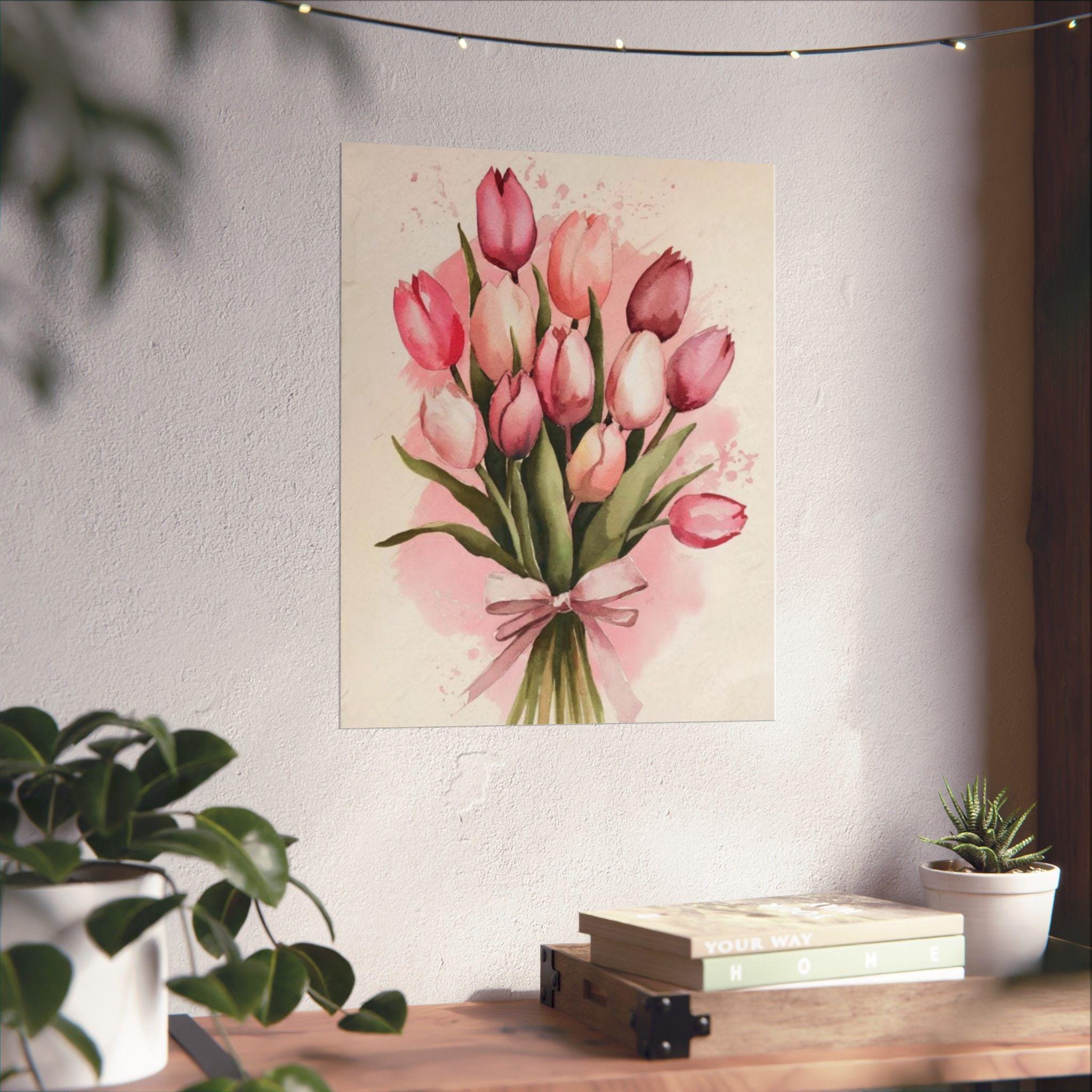 Elegant Floral Matte Poster, Vintage Flower Art Print, Home Decor, Gift for Her, Mother's Day, Wedding Decor, Art for Living Room