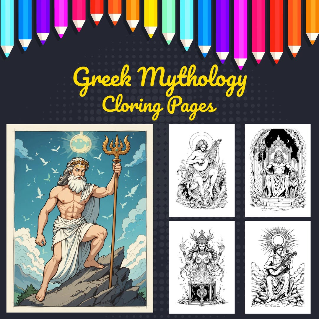 Greek Mythology Coloring Pages, Printable Book for Kids & Adults ...