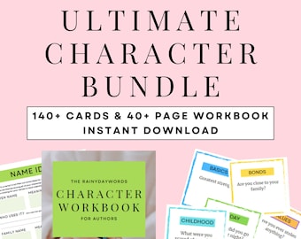 Ultimate Character Bundle - workbook and card deck for authors, fiction and screenplay writers, instant download printable PDF