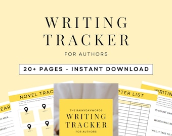 Writing Tracker for Authors – wordcount tracker, writing goals, writing planner, book writing, for novel writers, instant download PDF