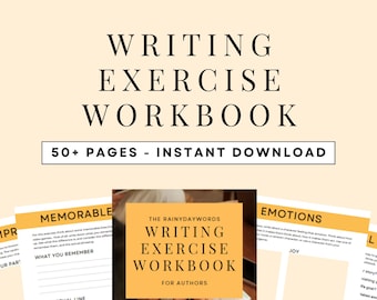 Writing Exercise Workbook for Authors - writing planner, book writer, novel writing, instant download PDF