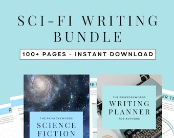 Science Fiction Writing Bundle for authors – guided writing journal, book writing, for novel writers, instant download PDF