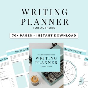 Writing planner for authors – guided writing journal, book writing, for novel writers, instant download PDF