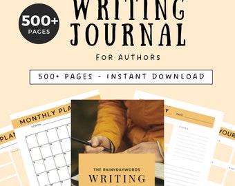 Writing Journal for novel writers - diary for authors, undated, instant digital download, printable or use on tablet, Scribe, reMarkable