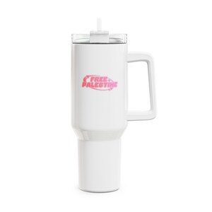 Free Palestine Tumbler, 40 Unzen isolierter Trinkbehälter, motivierender Wasserbecher, umweltfreundlicher Reisebecher, perfekt für Geschenke