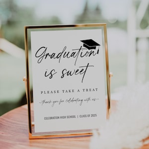 Graduation Dessert Table Sign, Printable Graduation Treat Table Sign, Editable Graduation Sign Template, Instant Download, Templett, MELODY