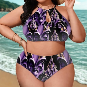 Plus Size Gothic Bikini Set – Gilded Dreams