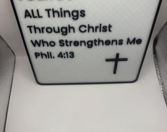 Philippians 4:13 Scripture Plaque – Christian Home Decor