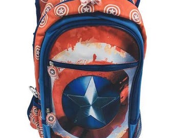 Captain America Shield Midi Backpack- Marvel Civil War School Bag-Girl Boys Rucksack Gift