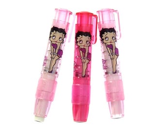 Betty Boop Press on Eraser-Pack of 3-Pink Pencil Rubber Stationary Gift