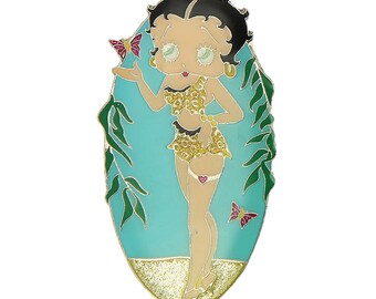 Betty Boop Fridge Magnet (Jungle Queen) for Metal Surface-Cute Vintage Accessory-2.4 inch-Retro Character Décor For Refrigerator Laptop Cup