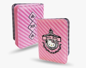 Hello Kitty 1976 Wallet– Pink Canvas Coin Purse Card Holder Zip Purse Women Girl Vintage Gift