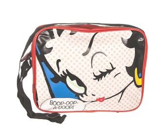 Betty Boop Pop Art Messenger Bag-Red PU Leather Shoulder Bag for Women & Girls