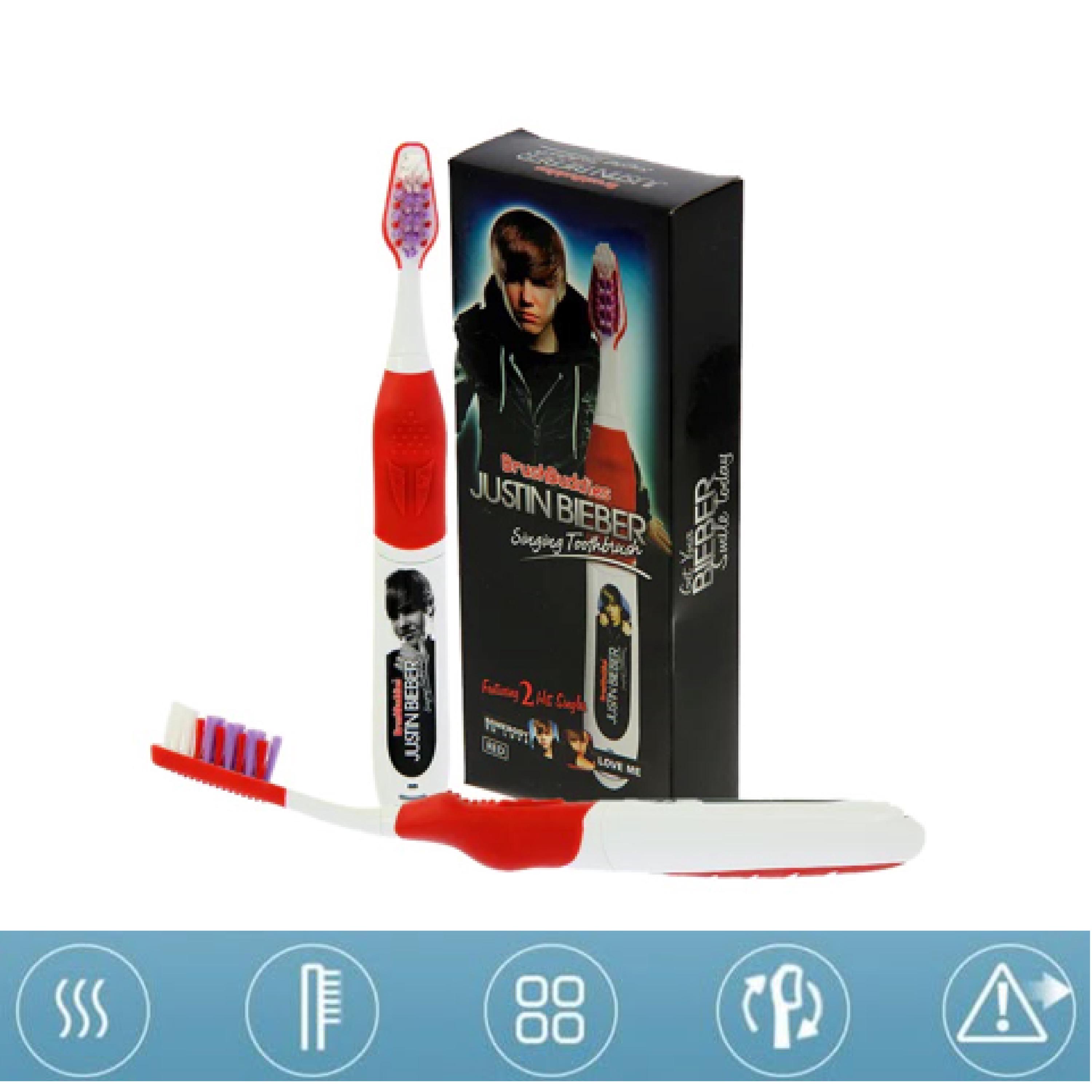 専用1987 llica Pushead Justin Bieber Brush Buddies Justin Bieber Red Singing Toothbrush-replaceable