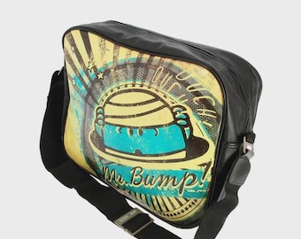 Mr. Bump Messenger Bag-PU Crossbody Shoulder Bag-Travel Gift for Boys Men