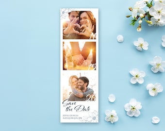 Save the Date Custom Photo Magnets, Photo Strip Magnet, Personalized Announcement Photos, Custom Wedding Magnet Invitations, Wedding Favors