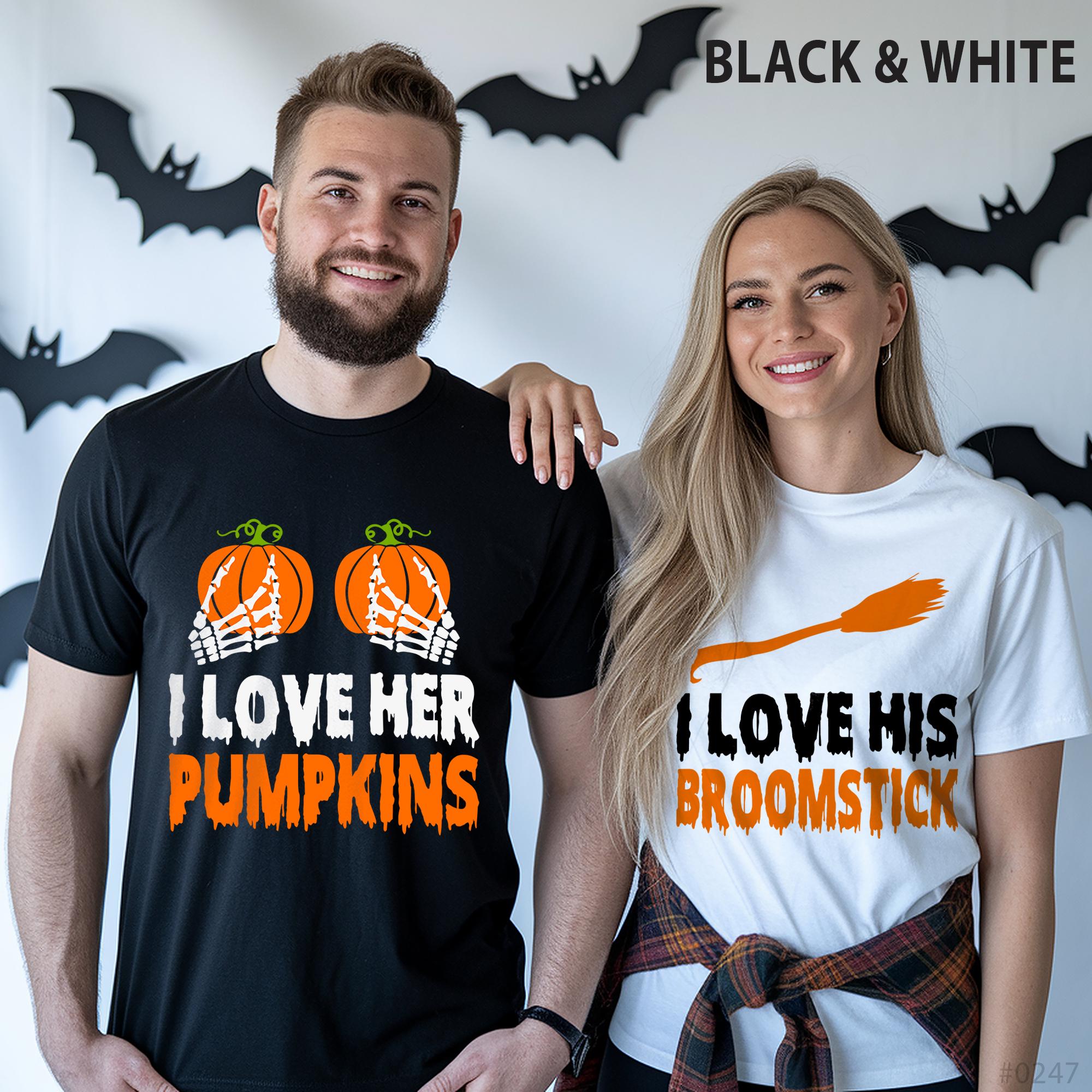 ♥ Couple Halloween Shirts, I Love Her Pumpkins, I Love His