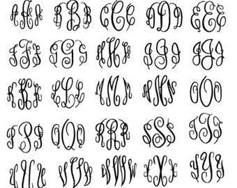 Fancy Monogram Font, Silhouette font, Monogram cut file, fancy monogram file, Cricut monogram, Vinyl monogram, NOT a true type font