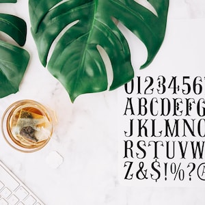 Fishtail Font, Silhouette font, Monogram cut file, Fishtail monogram file, Cricut monogram, Vinyl monogram, NOT a true type font
