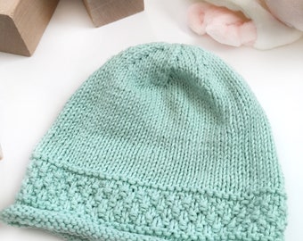 Secret Message Organic Knit Baby Hat - "Sweet Pea"