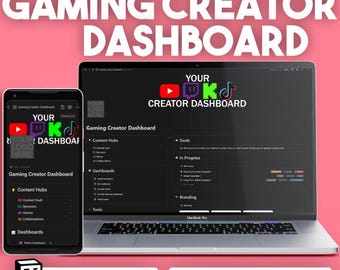Gaming YouTube Channel Planner: Content Creation, Analytics, Goals (Digital Download)