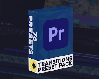 Premiere Pro Transitions Preset Pack | 76 Presets for YouTubers / TikTokers | Basic, Rotations, Skew, Glow & More