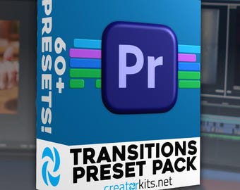 Premiere Pro Transitions Preset Pack | 60+ Drag-and-Drop Effects (Digital Download)