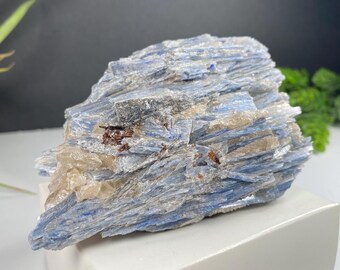 Kyanite Natural Rough, Blue Kyanite in Quartz Crystal Mineral Specimen, Large Chunk at 436 grams, No 1010