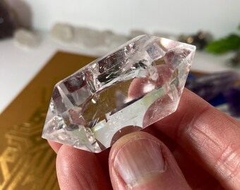 Reserved for Heather :Clear Quartz Crystal Double Terminated Point from Brazil, Beautiful cut and clarity, Six Sided ,38 grams, No 845