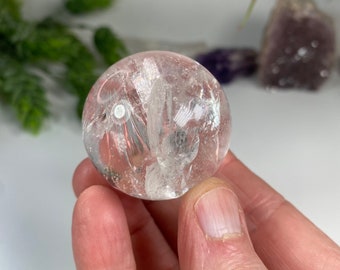 Clear Quartz Crystal Sphere from Brazil, Stunning clarity and polish, AAA Quality, Crystal Ball, 75 grams, No 859