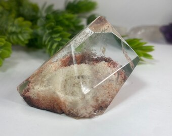 Garden Quartz Free Form from Brazil, AKA Lodolite, Clear Quartz with inclusions, Beautifully cut and polished, 46 grams, No 858