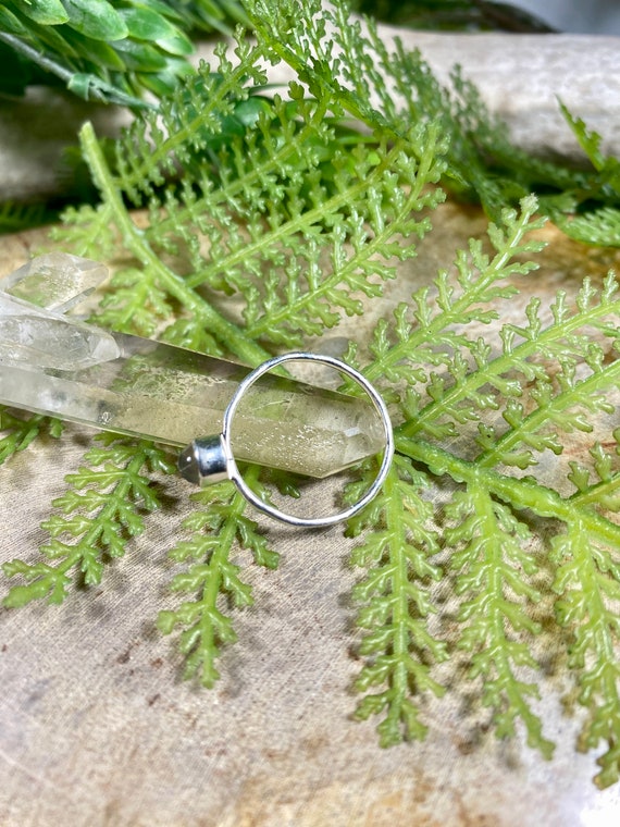 Clear Quartz Crystal Sterling Silver Ring I Size … - image 3