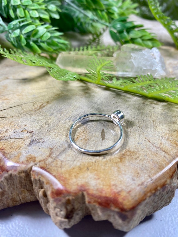 Clear Quartz Crystal Sterling Silver Ring I Size … - image 6