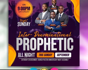 Prophetic Church Flyers, Join Us Church, Church Templates, Canva Templates, Church Revival, Church Conference, Church Seminar, Convocation