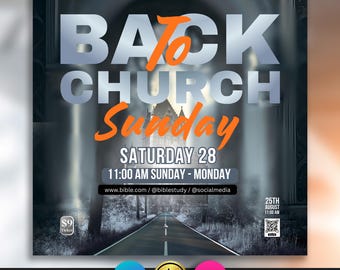 Back To Church Sunday Flyer, Church Flyers, Church Praise, Church Convocation, Church Conference, Church Study Flyer, Canva Church Templates