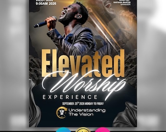 Elevated Worship Experience Church Flyer | Church Elevation | Praise Service Flyer | Church Concert | Church Praise Flyer | SocialMedia Post