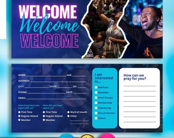 Connection Card, Visitor Card, Church Entry, Church Connection card, Church Welcome Sign, First Time Guest Form, Welcome Card, Church Invite
