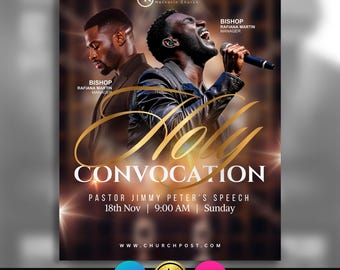 Holy Convocation, Pastor Appriciation, Pastor Anniversary, Editable Canva Templates, Pastor Installation, Pastor Anniversary, Faith Flyers
