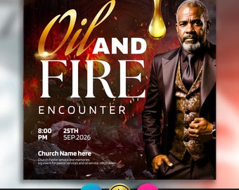 Oil and Fire Church Flyers, Canva Church Flyers, Church Conference, Faith Flyers, Church Worship, Church Convocation, Church Instagram Posts