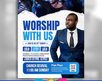 Worship With Us Church Flyers, Canva Church Flyers, Church Conference, Church Seminar, Church Gatherings, Church Services, Church Services