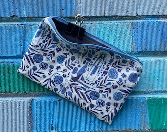 Catholic Lourdes Bernadette Guadalupe Hail Mary Faustina Jesus Joan Thea Drexel Therese MEDIUM 8x5” lined zipper bank bag Sunglasses or pens