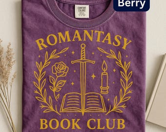 Romantasy Book Club Shirt, Fantasy Romance Reader Tee, Comfort Colors Garment Dyed
