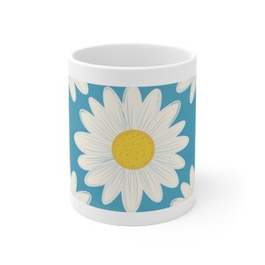 Daisy Floral Ceramic Mug - Perfect for Coffee Lovers, Unique Gift for Her, Spring Decor, Flower Mug, Tea Time