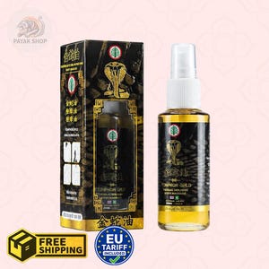 2x Autentico olio da massaggio alle erbe Ton Pho Cobra Gold – Trattamento corpo tailandese ad assorbimento rapido 50 ml