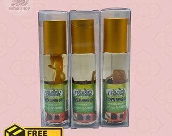 6 aceites aromáticos de raíz de ginseng verde (8 cc) – Set de aceites aromáticos de hierbas tailandesas, mezcla aromática natural refrescante