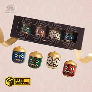 Thai Herbal Inhaler Gift Set (4 Scents) – Unique Thai Design, Traditional Aromatherapy Inspired by Heritage